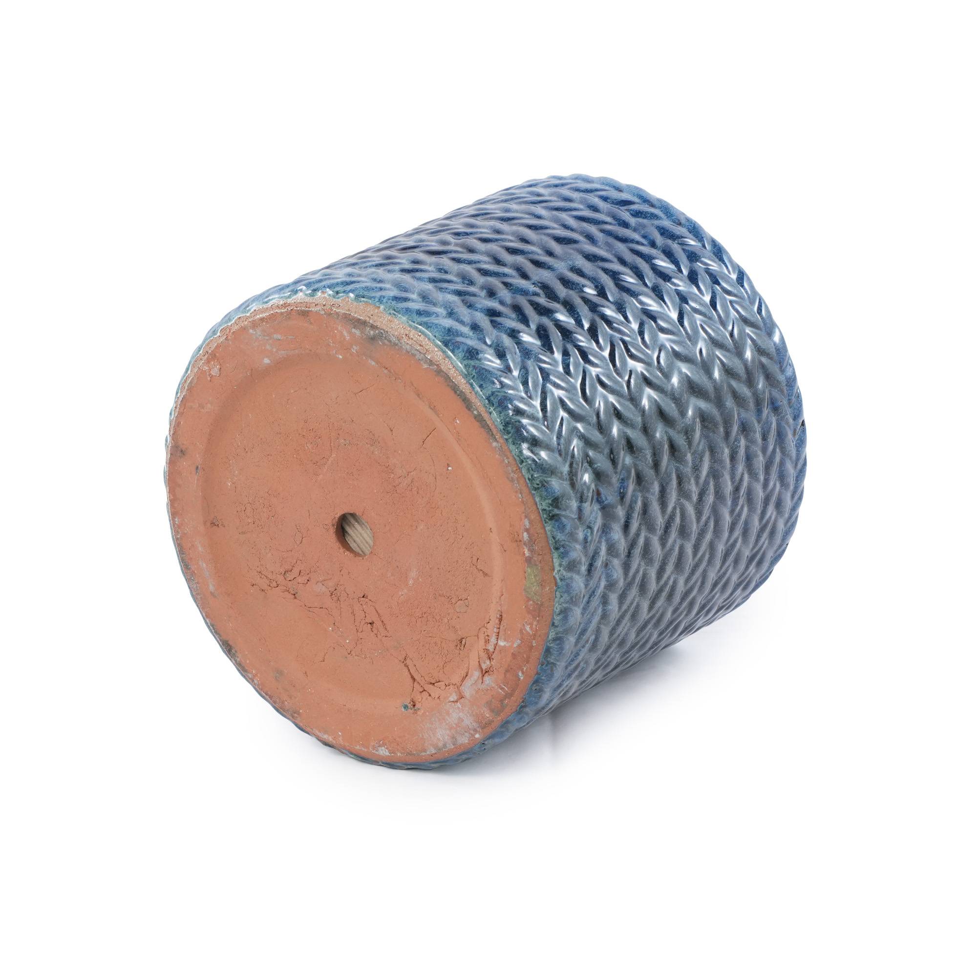 ComfortXL - Pot de fleurs en céramique Ø17,5 cm bleu foncé pour succulentes et bureau avec drainage - ComfortXL Outdoor Living - Image 3