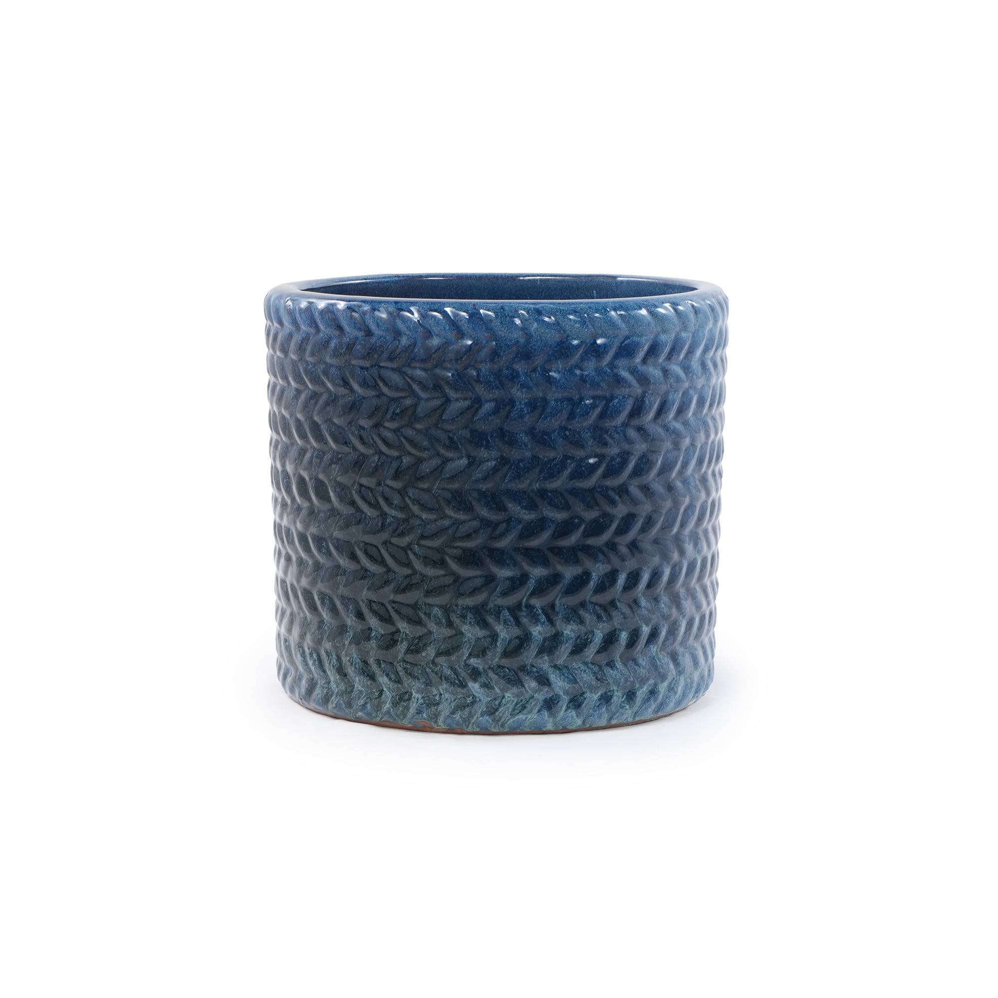 ComfortXL - Pot de fleurs en céramique Ø17,5 cm bleu foncé pour succulentes et bureau avec drainage - ComfortXL Outdoor Living - Image 1