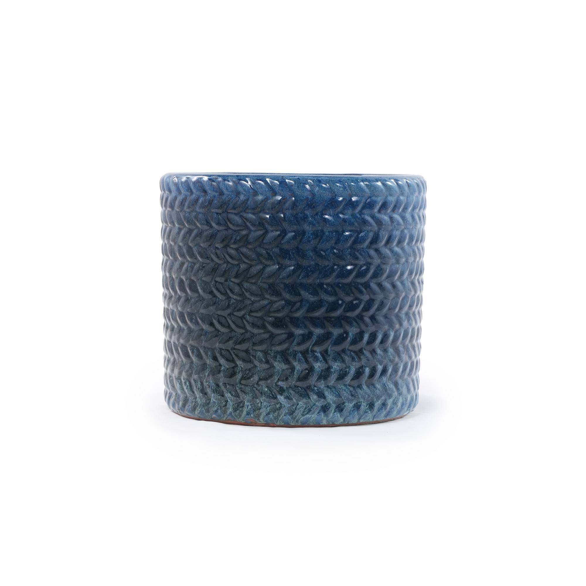 ComfortXL - Pot de fleurs en céramique Ø17,5 cm bleu foncé pour succulentes et bureau avec drainage - ComfortXL Outdoor Living - Image 9