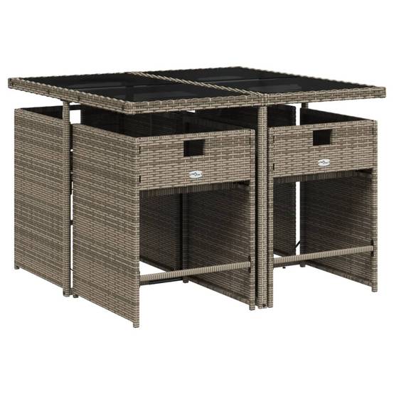 Vidaxl - Ensemble à manger de jardin 5 pcs coussins gris résine tressée vidaXL 3211076 - Image 8