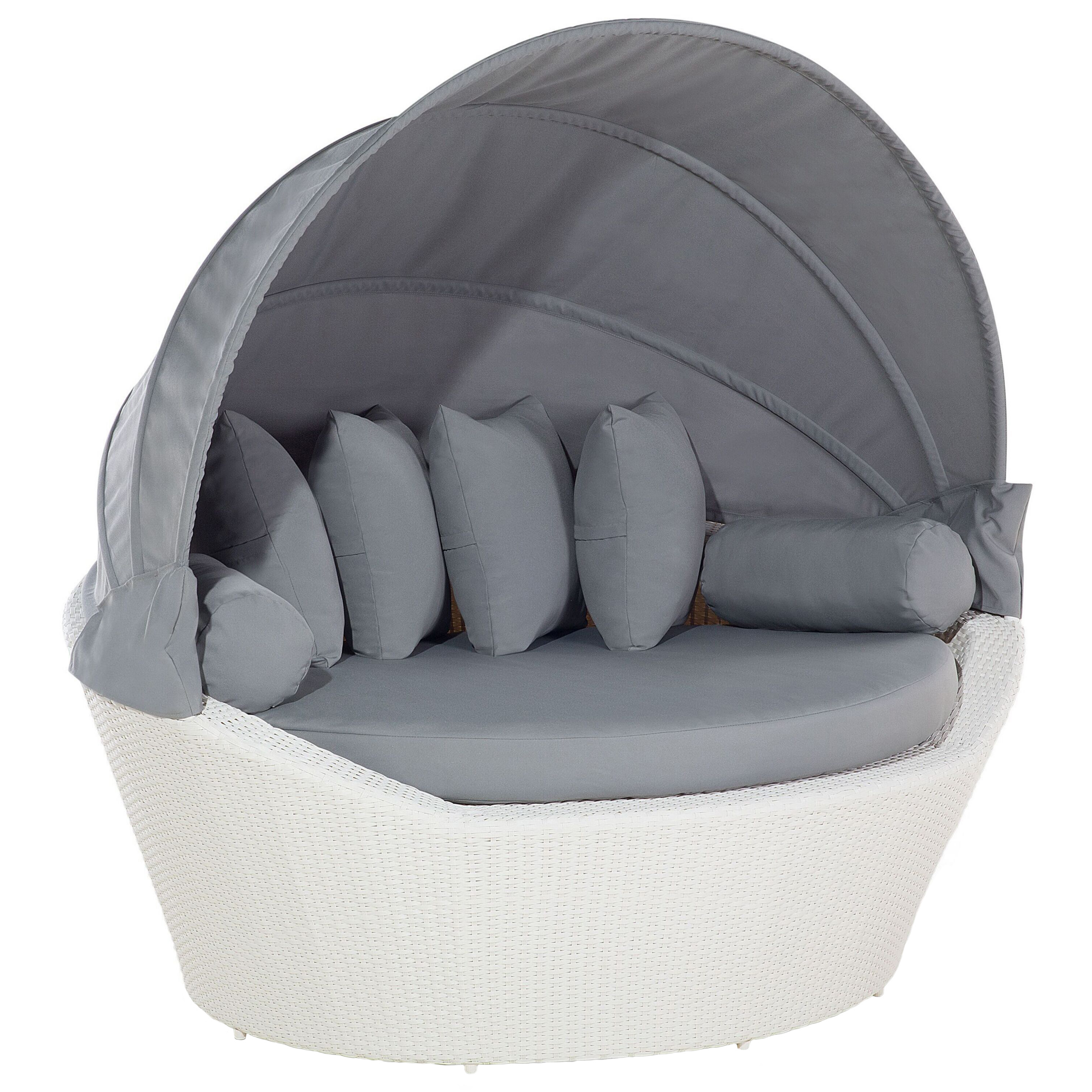 Beliani - Chaise longue de jardin Polyrotin Blanc SYLT - Beliani - Imagen 1