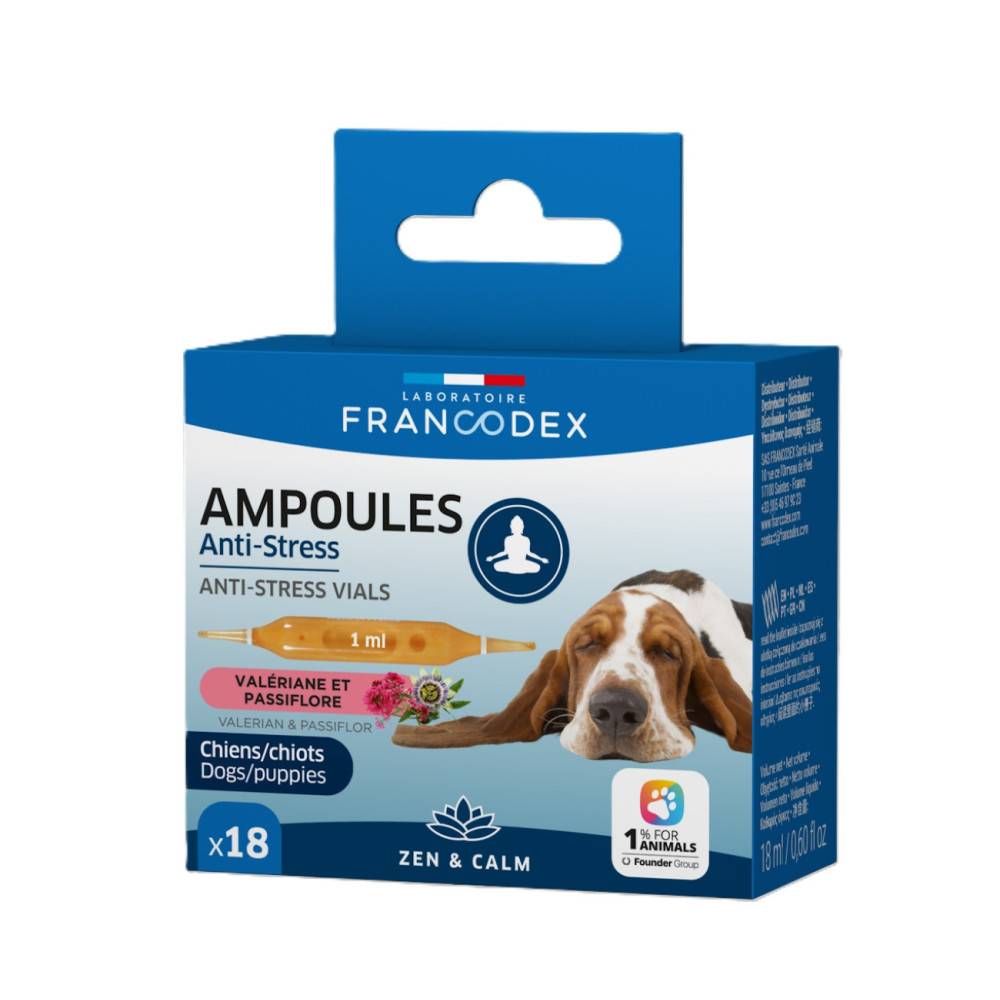 Francodex - Ampoules Anti-Stress 18 x 1 ml Pour Chiots et Chiens - Image 1