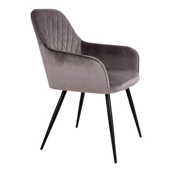 ALTOBUY - Lot de 2 Fauteuils Velours Taupe et Piétement Acier Noir - VIBY - Image 5