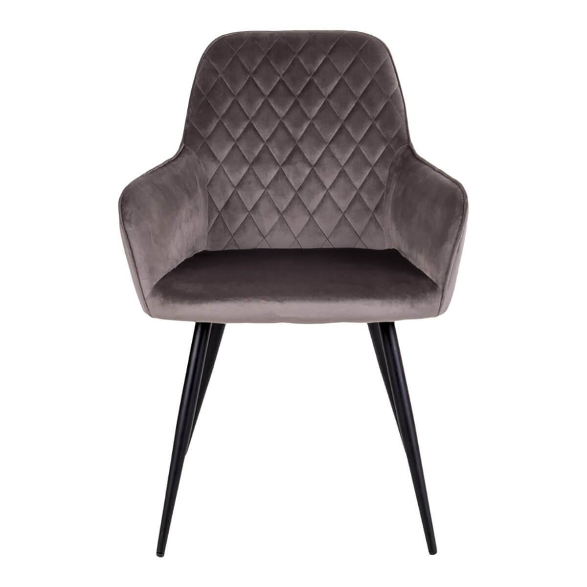 ALTOBUY - Lot de 2 Fauteuils Velours Taupe et Piétement Acier Noir - VIBY - Image 4