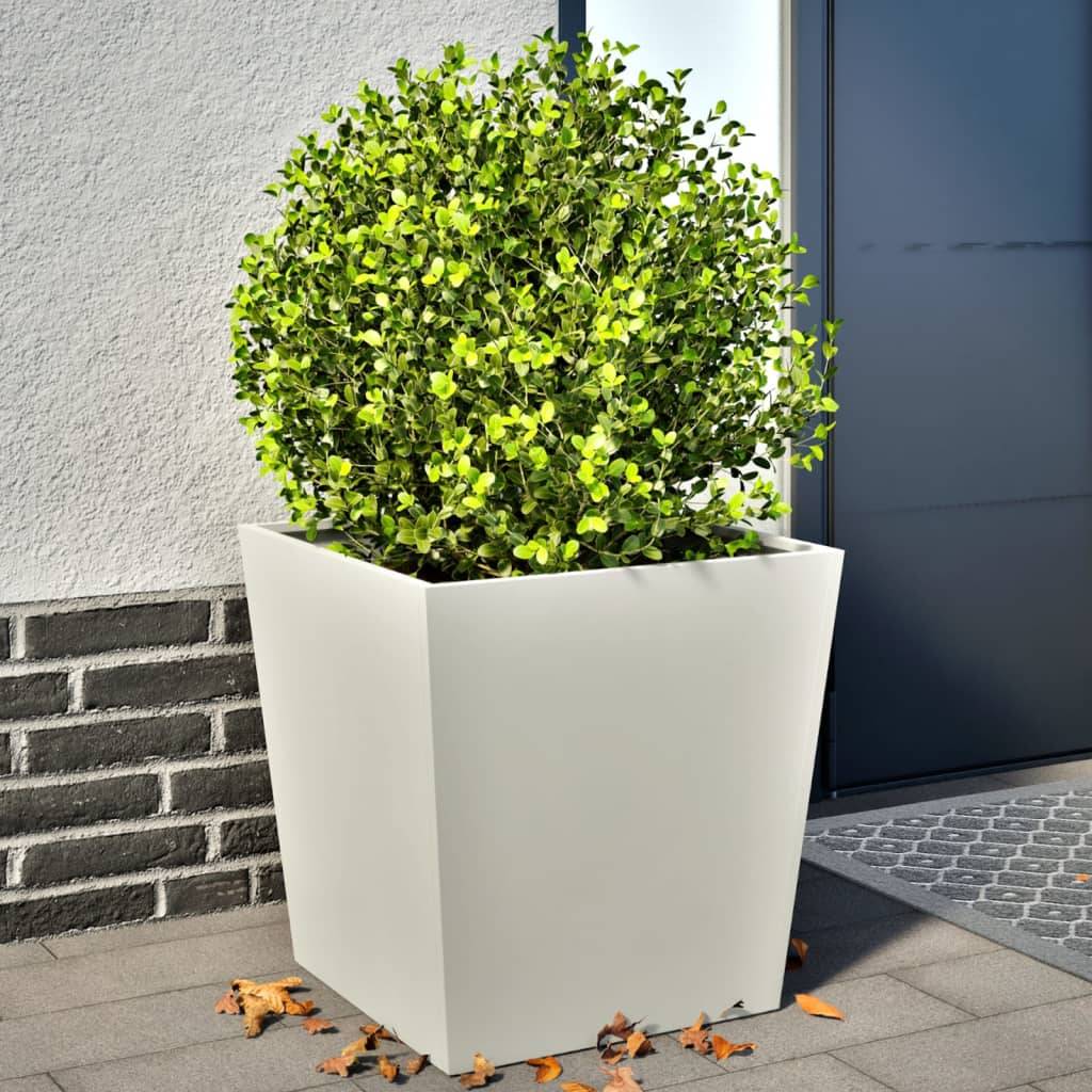 Jardinières acier blanc 50 x 50 x 50 cm - PANGIVO