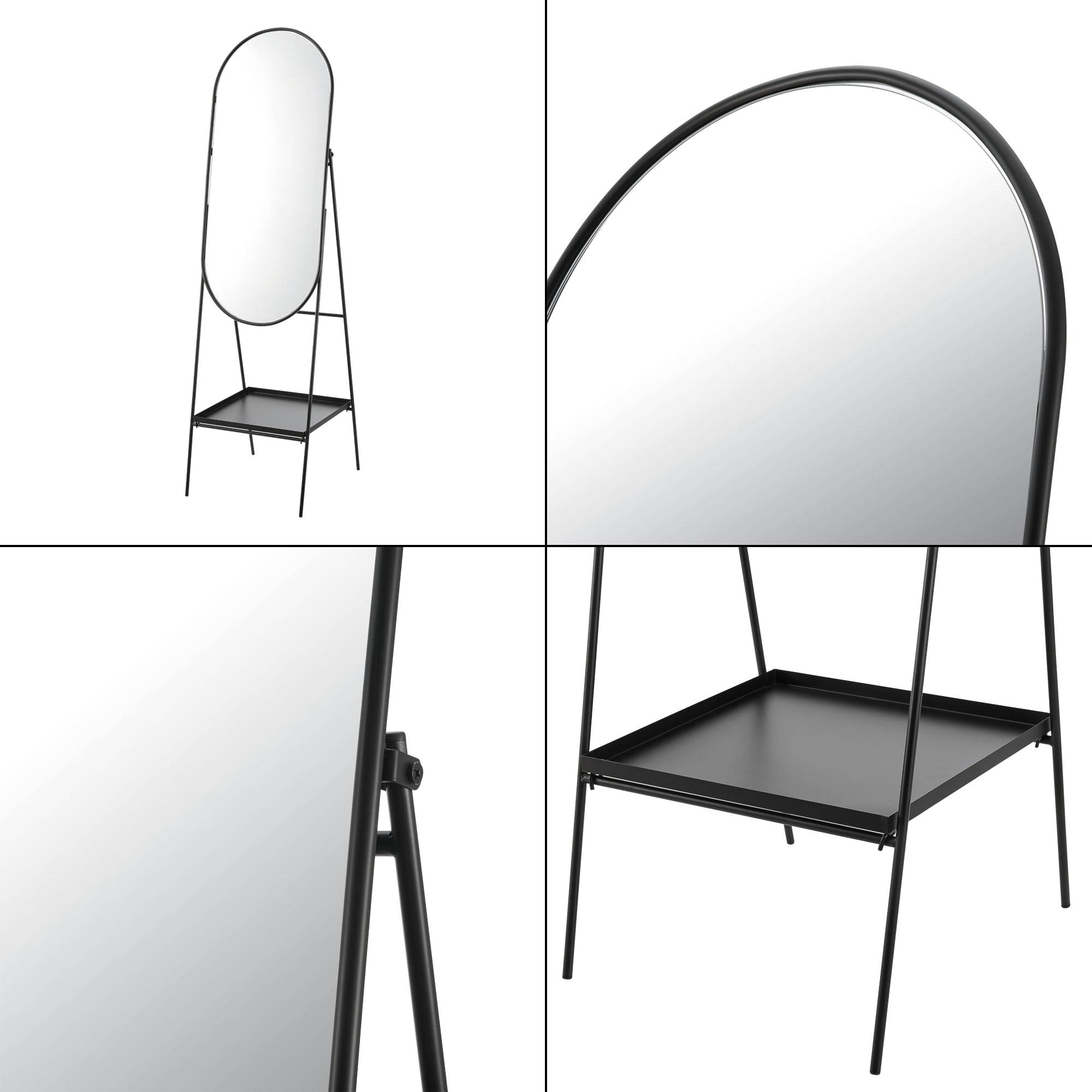 Helloshop26 - Miroir sur pied 160 x 46 x 50 cm noir - Imagen 6