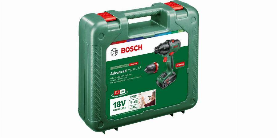 Bosch Vert - Perceuse à percussion BOSCH AdvancedImpact 18 + 1 batterie 2,5 Ah   chargeur - 06039B5108 - Imagen 3