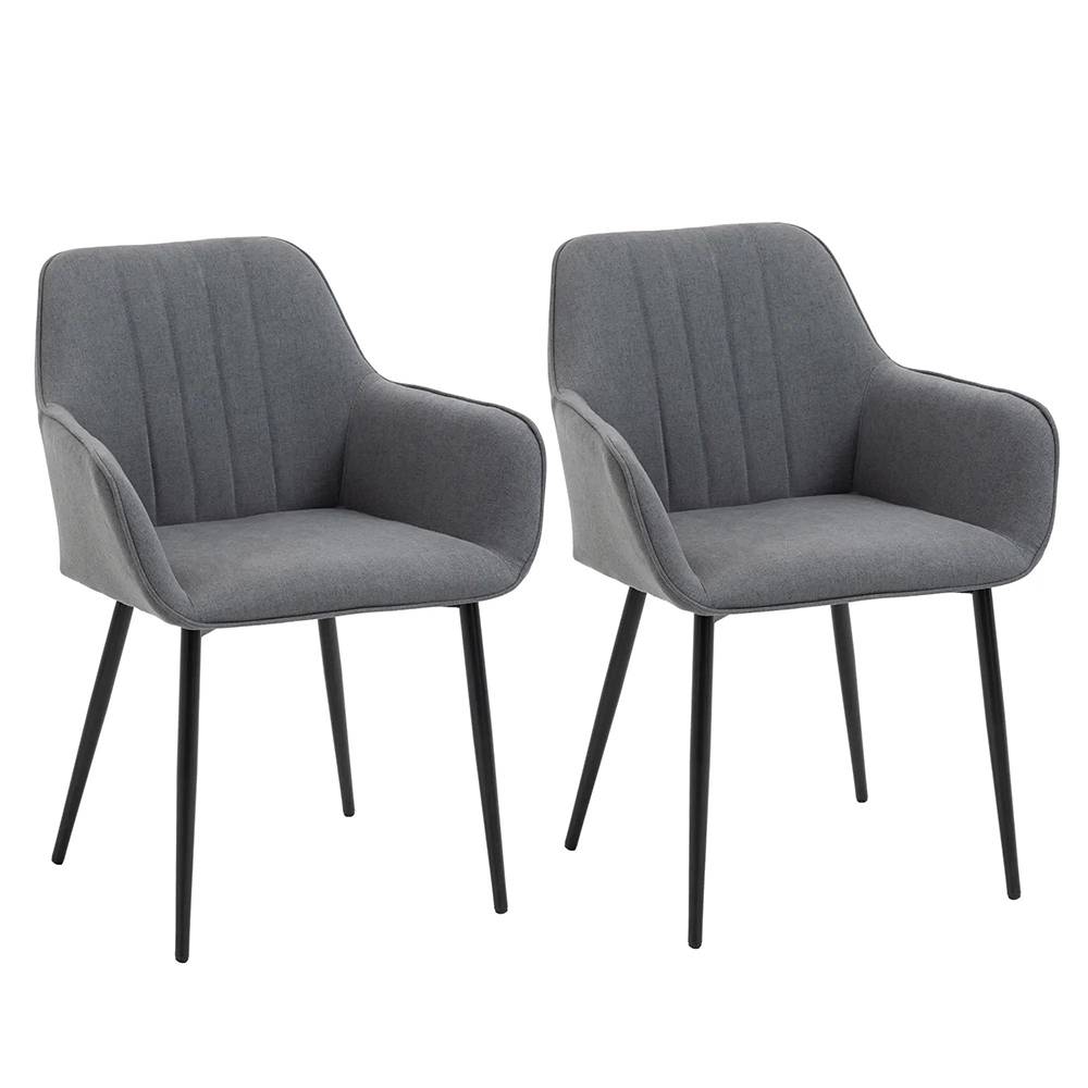 KOMHTOM - Chaises de Salle à Manger Chaises de Visiteur Design scandinave - Lot de 2 chaises - Pieds effilés métal Noir - Image 5