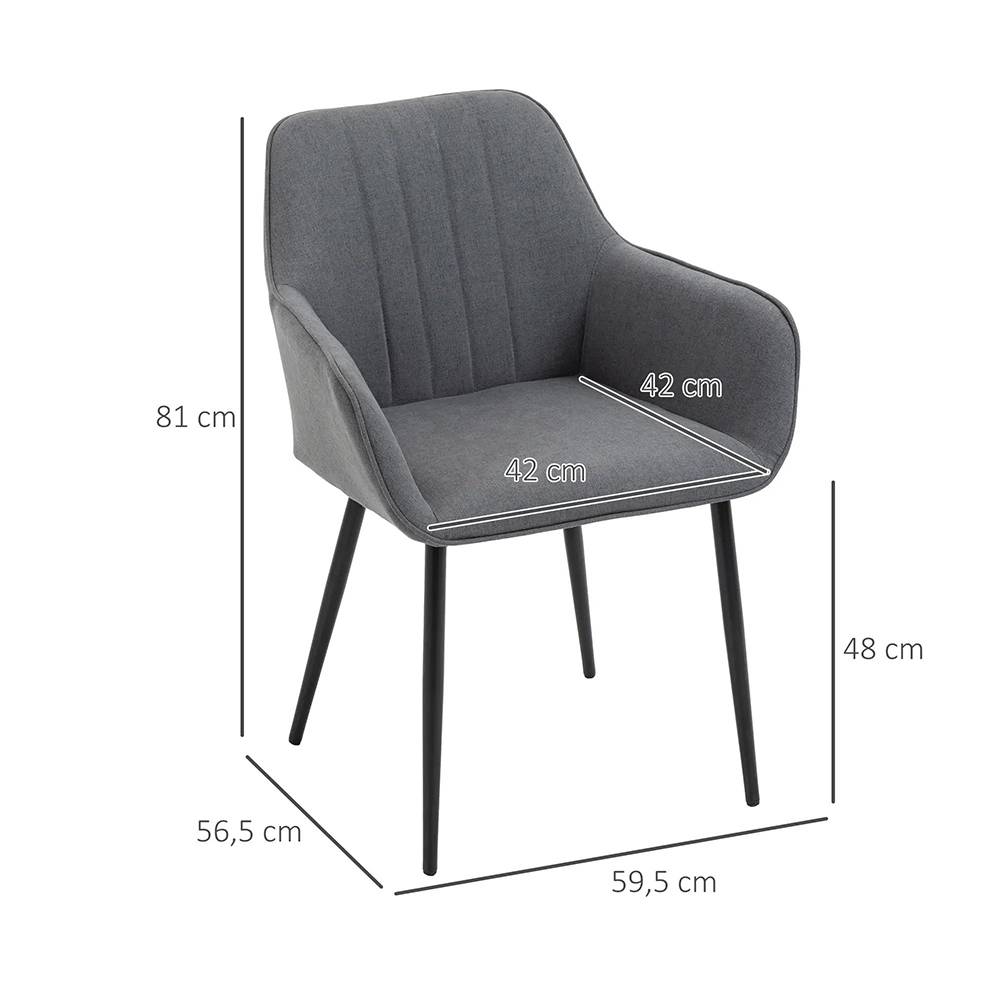 KOMHTOM - Chaises de Salle à Manger Chaises de Visiteur Design scandinave - Lot de 2 chaises - Pieds effilés métal Noir - Image 4