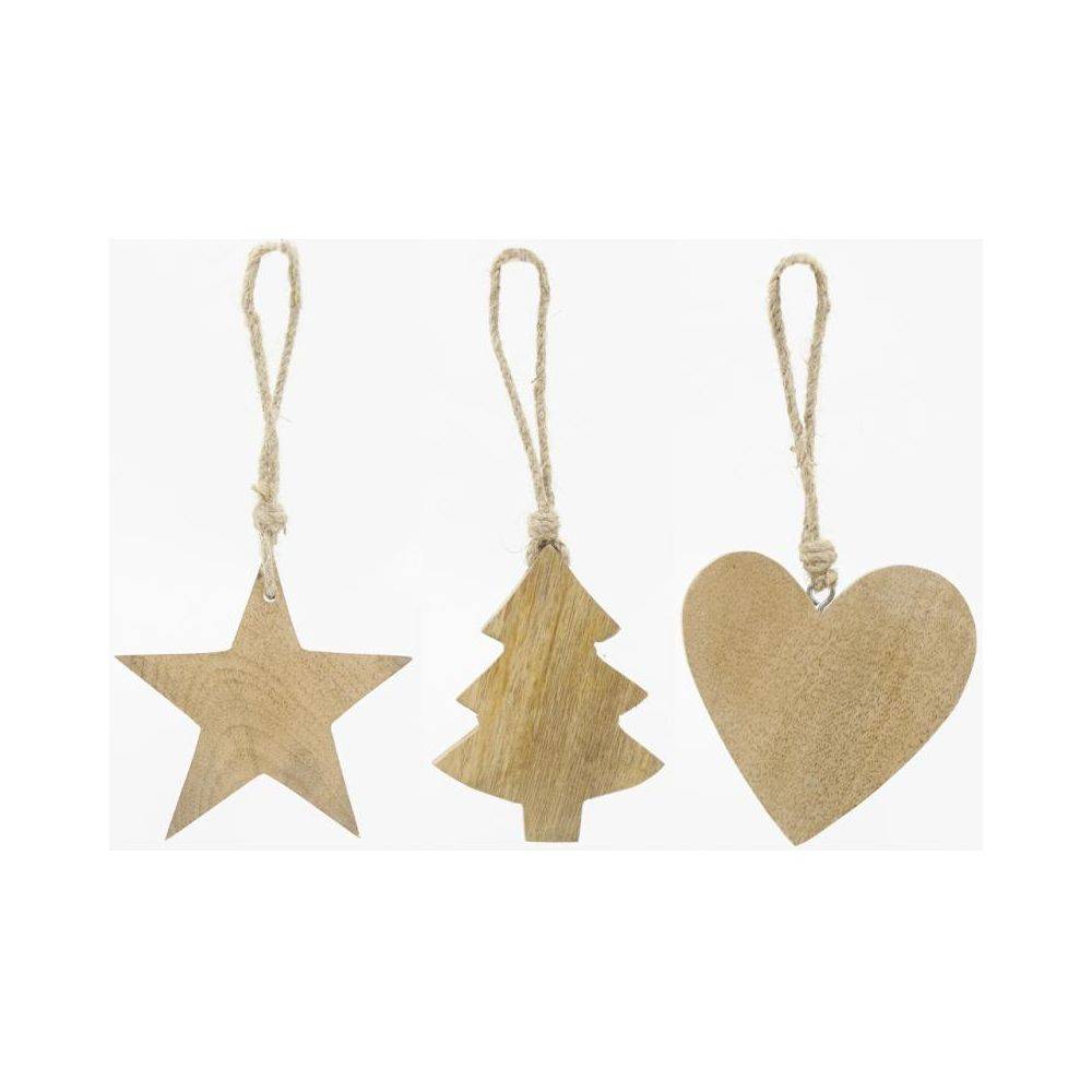 Aubry Gaspard - Suspensions de Noël en manguier naturel (lot de 3) - Imagen 2