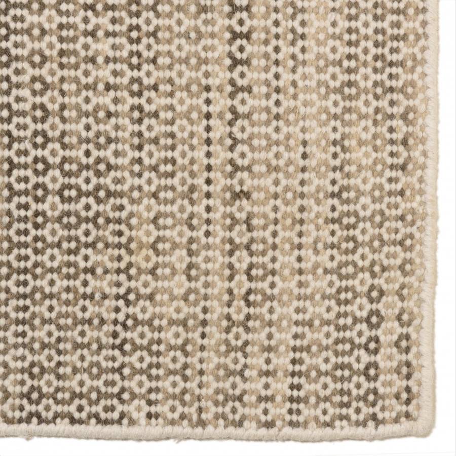Macabane - QUENTIN - Tapis rect. 160x230cm en laine tissée couleur blanc et kaki - Imagen 6