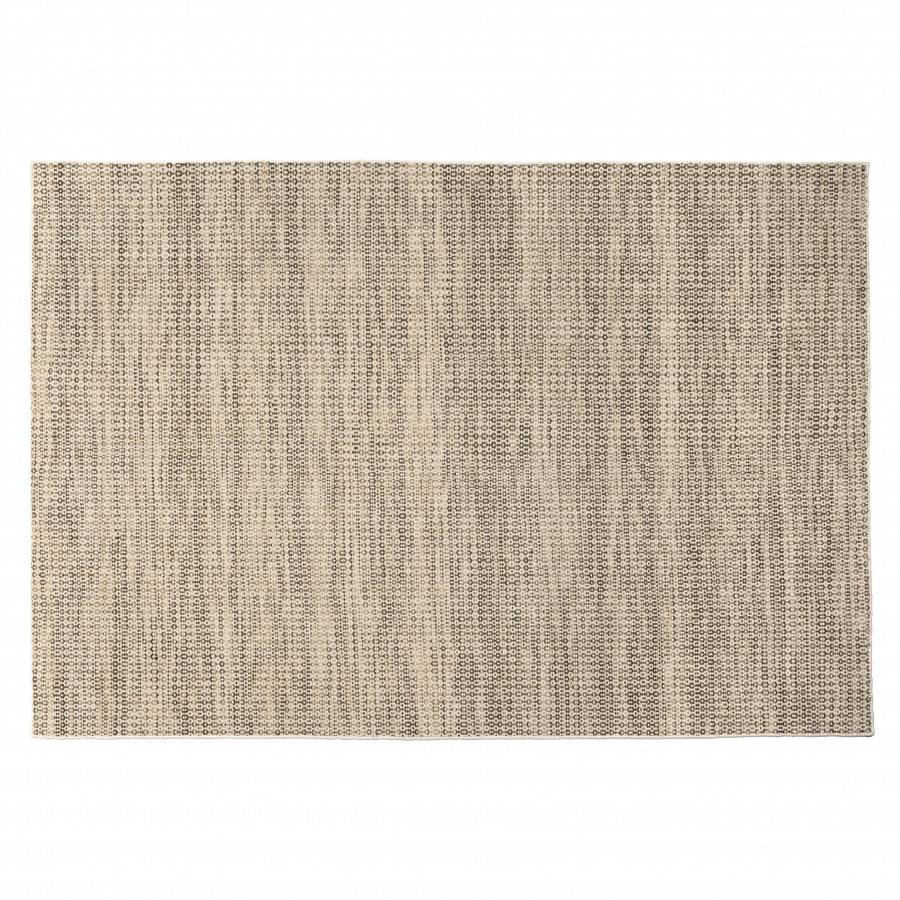 Macabane - QUENTIN - Tapis rect. 160x230cm en laine tissée couleur blanc et kaki - Imagen 1