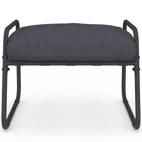 Lot de 2 fauteuils de jardin MARCO avec repose pieds gris coussin gris anthracite - Image 4
