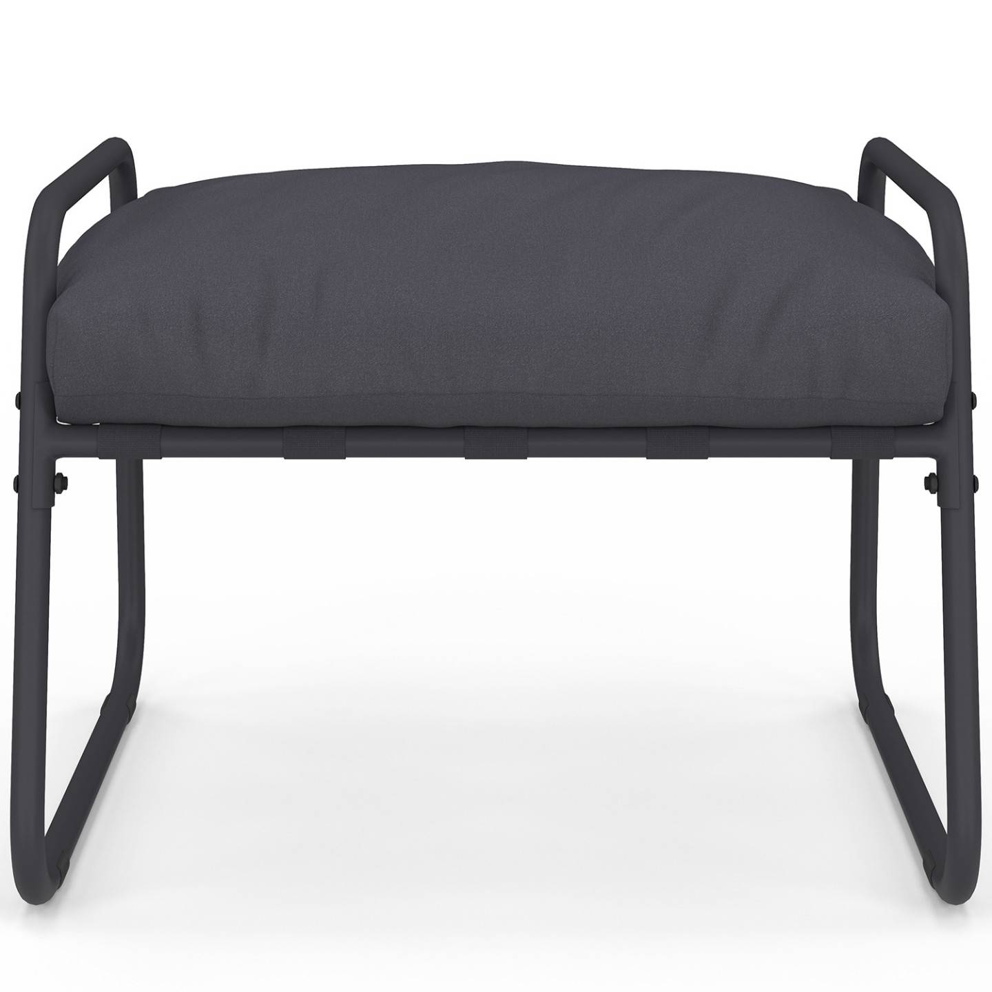 Lot de 2 fauteuils de jardin MARCO avec repose pieds gris coussin gris anthracite - Image 4