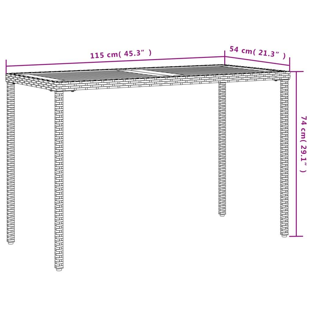 PANGIVO - Table de jardin bois d'acacia noir 115 x 54 x 74 cm - PANGIVO - Image 10
