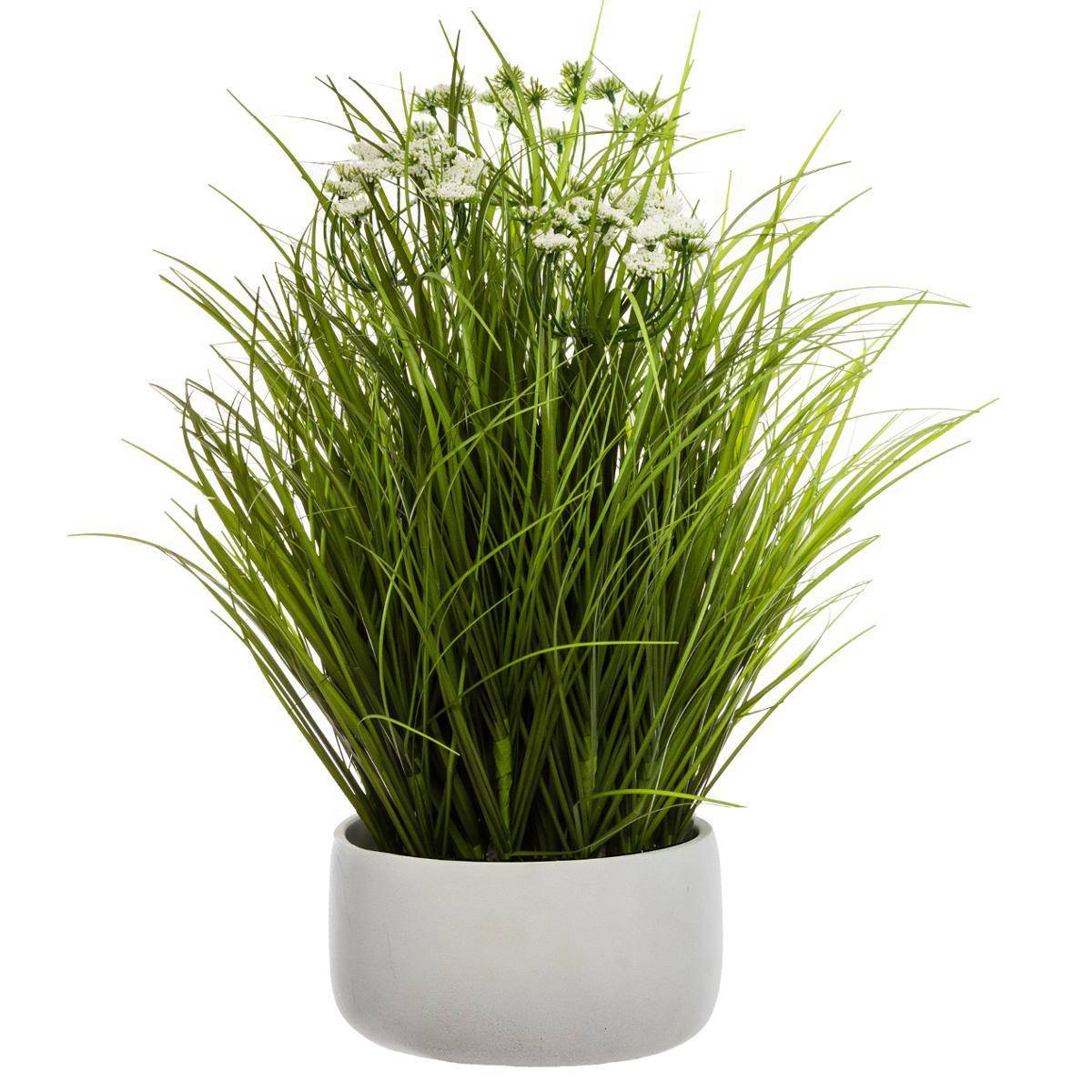 Atmosphera - Herbes folles artificielles pot ciment H40cm - Atmosphera Créateur d'intérieur - Image 4