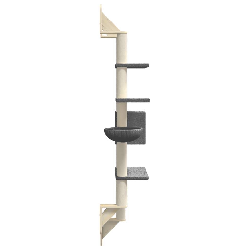 Arbre à chat mural - Arbre à grimper pour chat - Tour à chat avec griffoir gris foncé 180 cm - Image 5