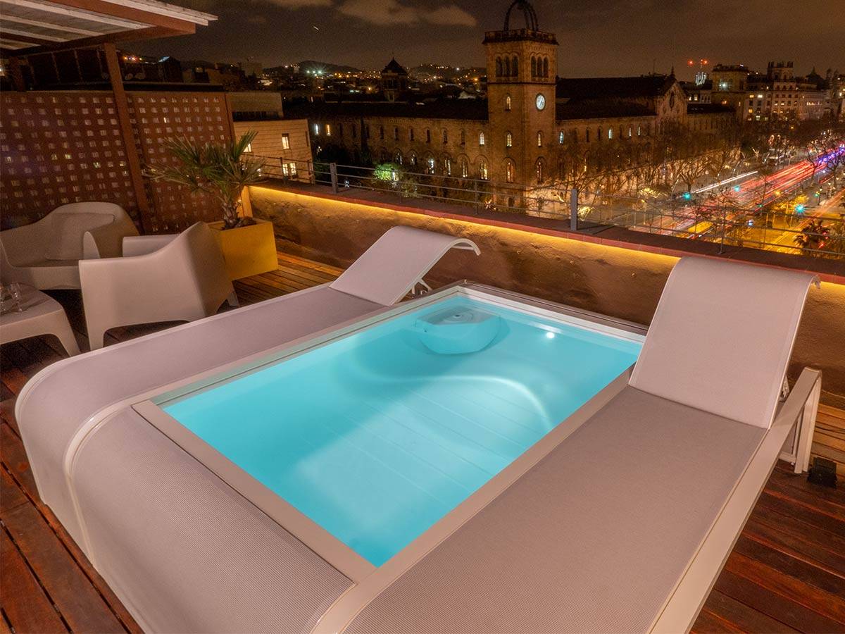 Gré - Piscine aluminium blanc Mariposa rectangulaire avec 2 transats intégrés + aspirateur offert - Gré - Imagen 10