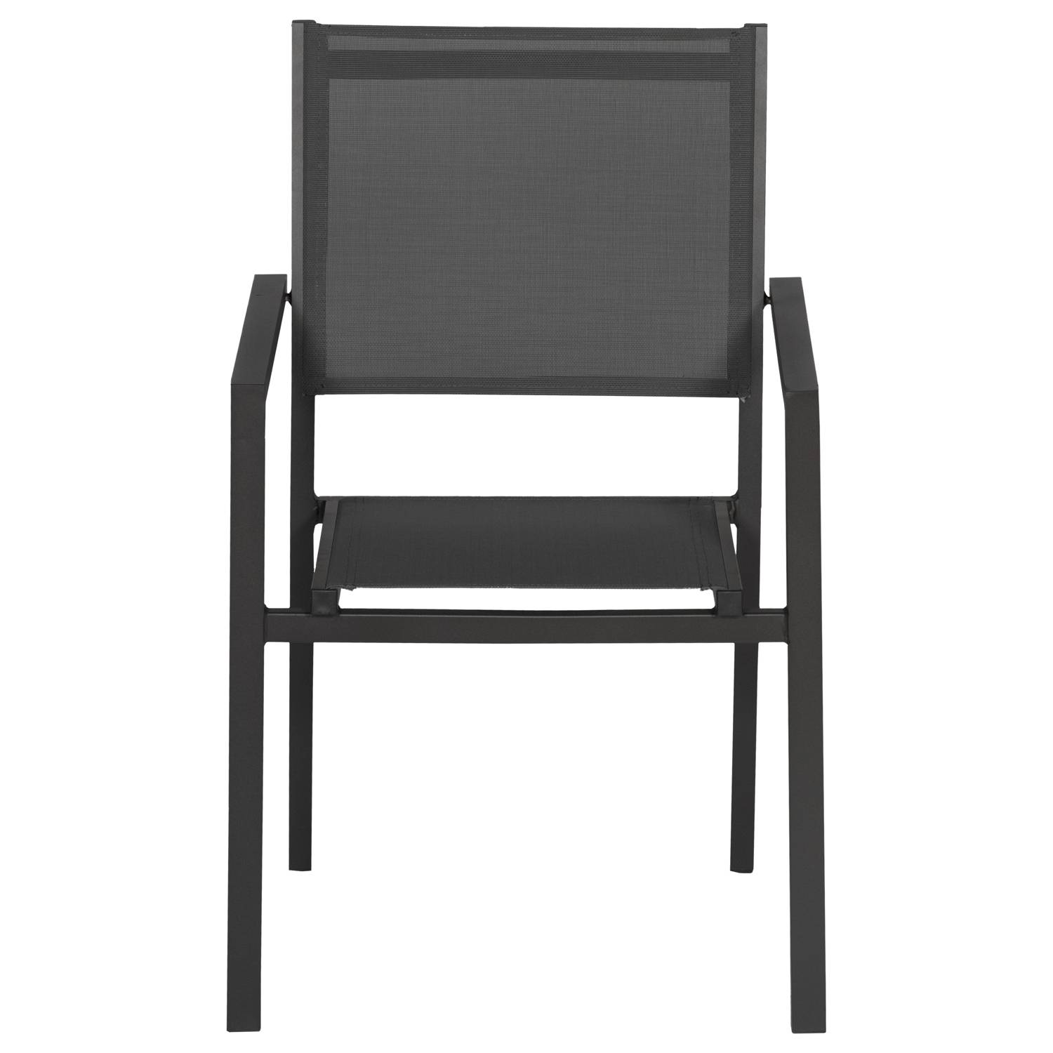 Happy Garden - Lot de 8 chaises en aluminium anthracite - textilène gris - HAPPY GARDEN - Imagen 3