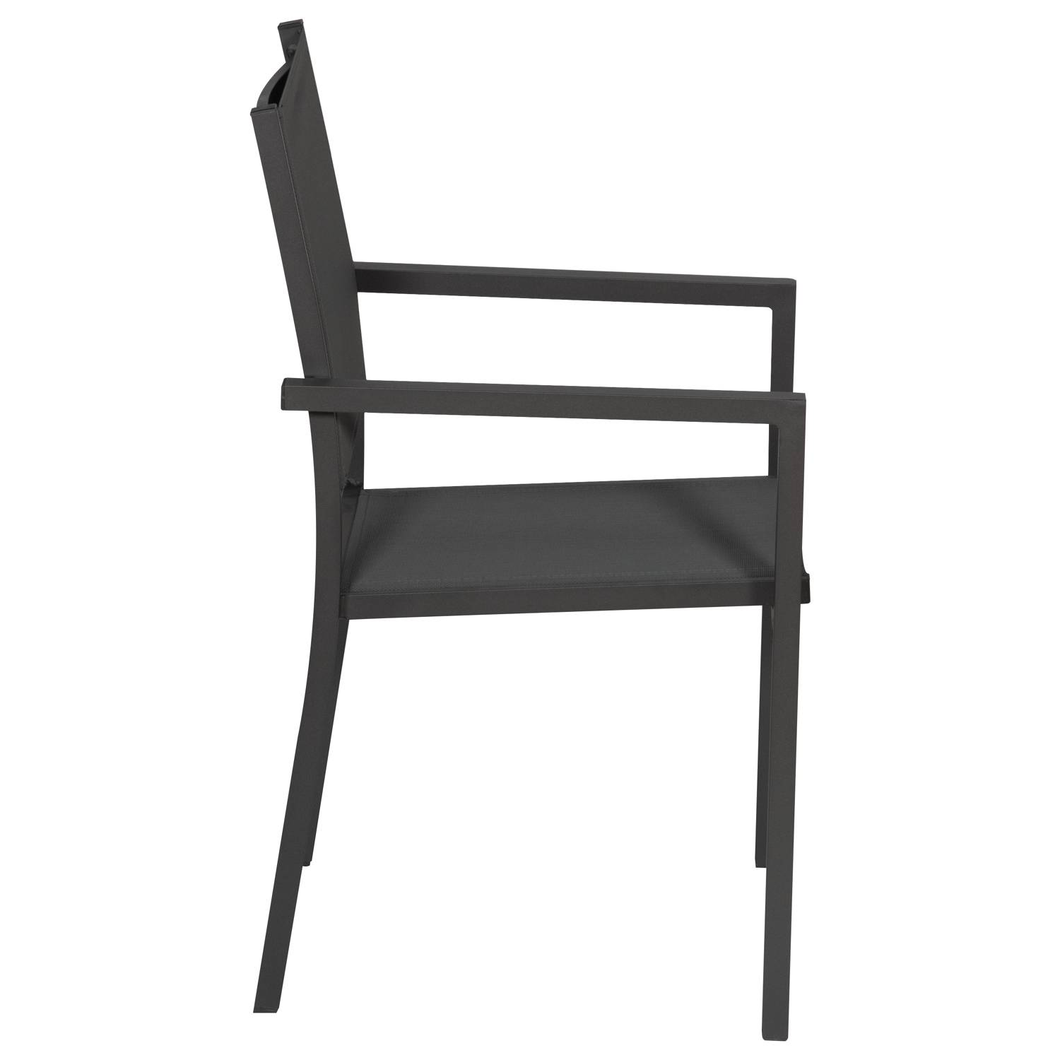 Happy Garden - Lot de 8 chaises en aluminium anthracite - textilène gris - HAPPY GARDEN - Imagen 4