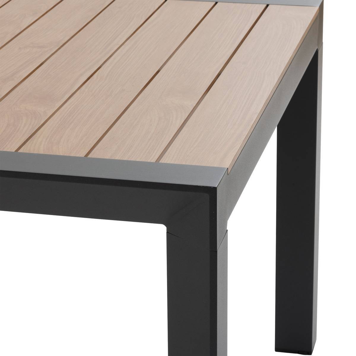 Hesperide - Table de jardin "Évasion" effet bois honey & graphite 8 places lates en aluminium - Hespéride - Image 5