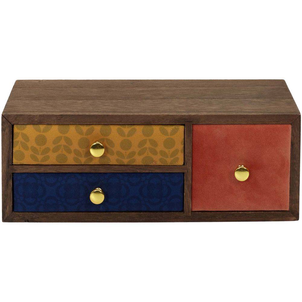 The Home Deco Factory - Petit rangement 3 tiroirs en velours coloré - Imagen 4
