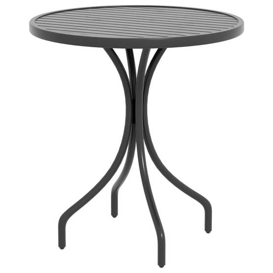 ComfortXL - Table de jardin ronde Acier galvanisé Balcon Plateau lattes Anti-rouille 66cm Noir - ComfortXL Outdoor Living - Image 2