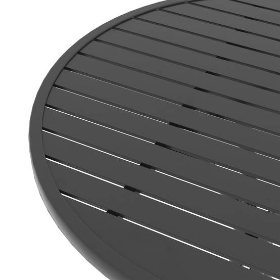 ComfortXL - Table de jardin ronde Acier galvanisé Balcon Plateau lattes Anti-rouille 66cm Noir - ComfortXL Outdoor Living - Image 8