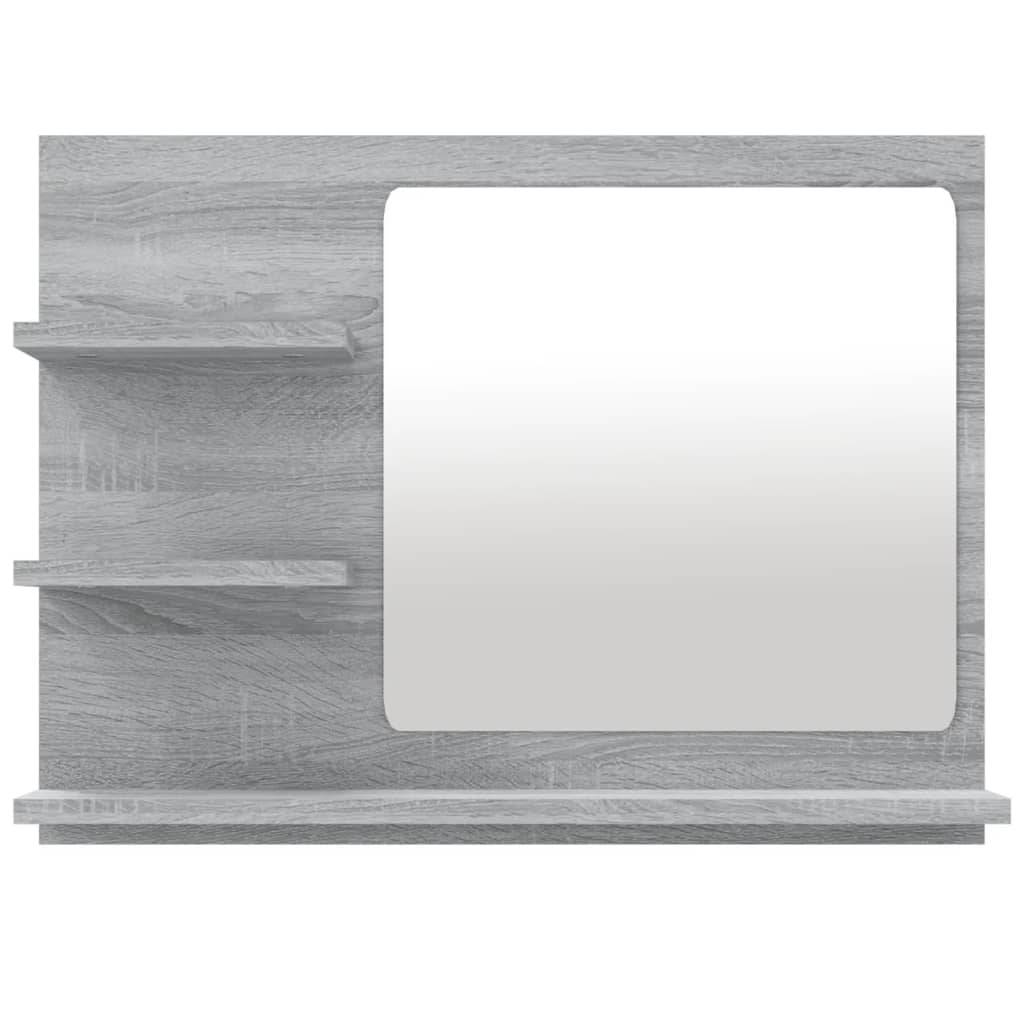 Helloshop26 - Miroir de bain 60 x 10,5 x 45 cm bois d'ingénierie gris - Imagen 2