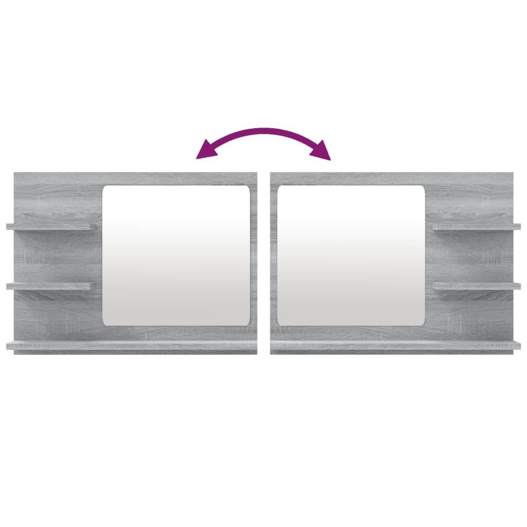 Helloshop26 - Miroir de bain 60 x 10,5 x 45 cm bois d'ingénierie gris - Imagen 4