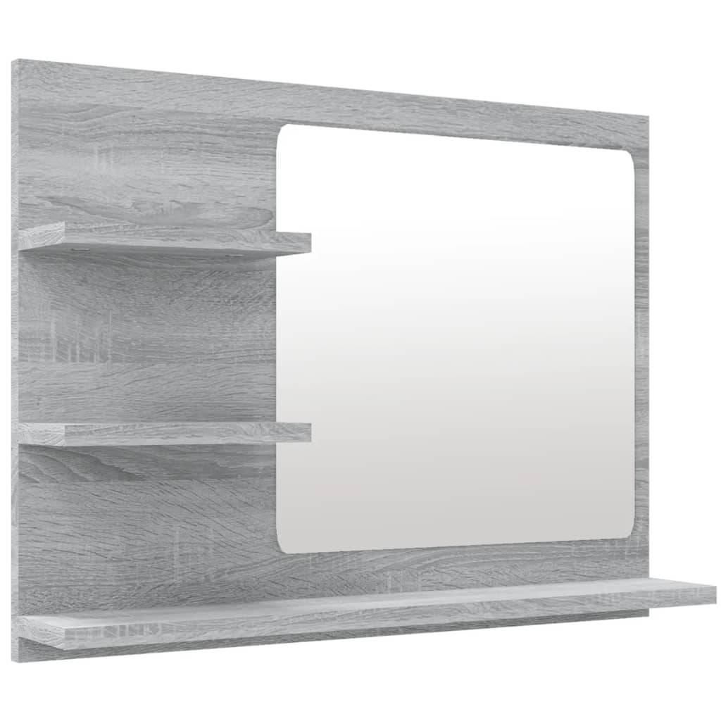 Helloshop26 - Miroir de bain 60 x 10,5 x 45 cm bois d'ingénierie gris - Imagen 1