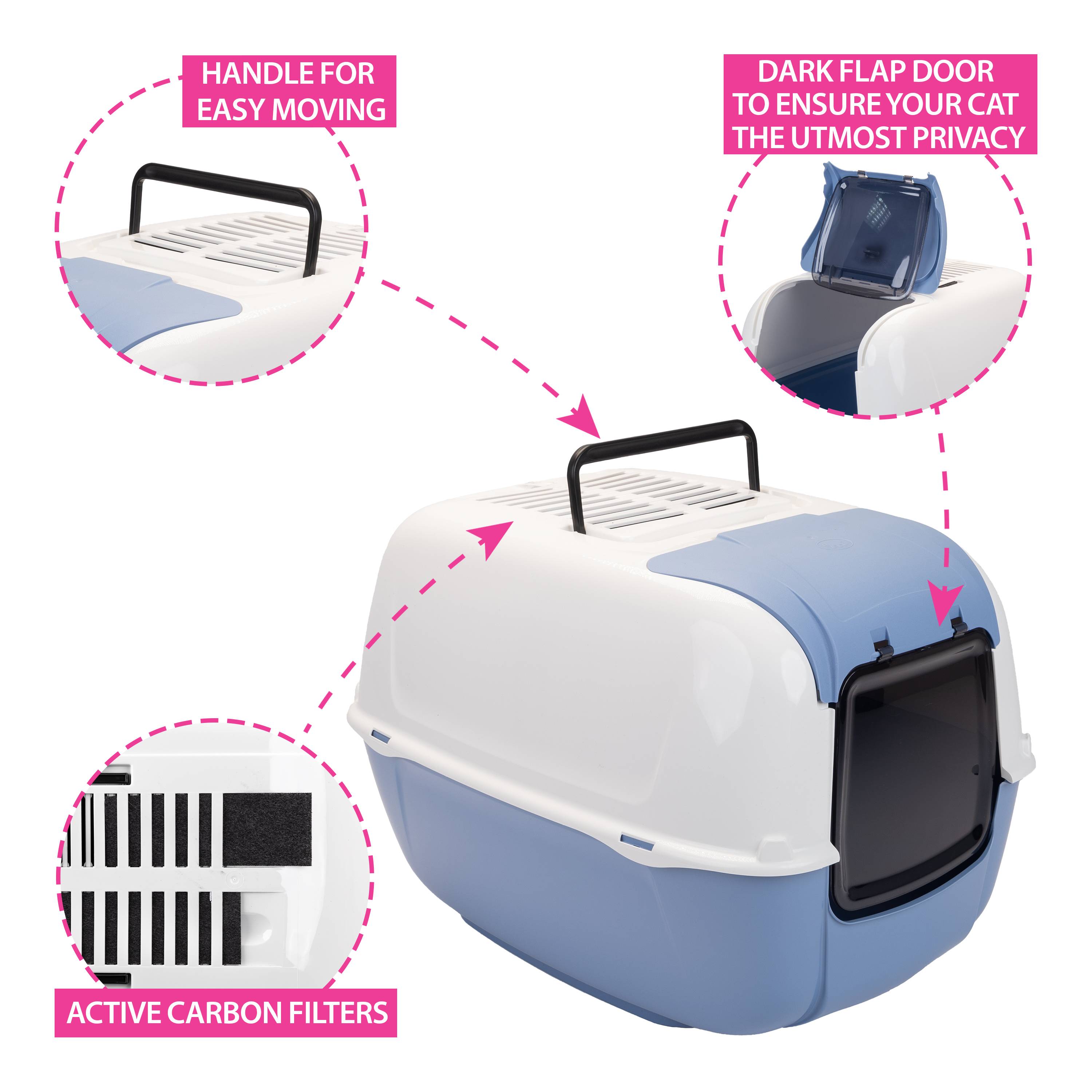 Ferplast - Ferplast PRIMA CABRIO litière fermée chat chats filtre à charbon - Imagen 5