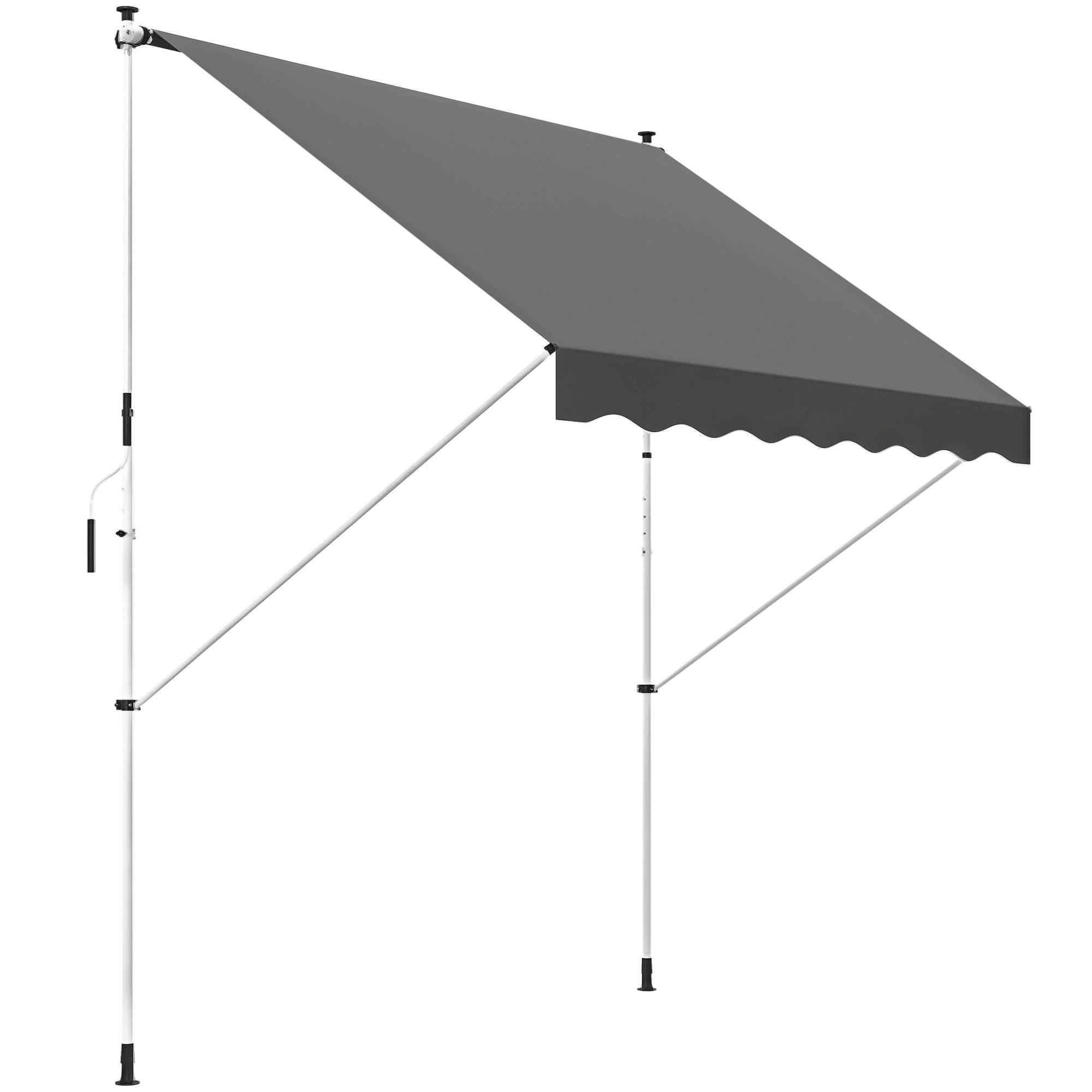 Outsunny - Auvent Téléscopique Manuel 3x1.5m sans Perçage Inclinaison Hauteur réglable Installation Rapide alu Polyester Anti-UV Gris - Outsunny - Image 1