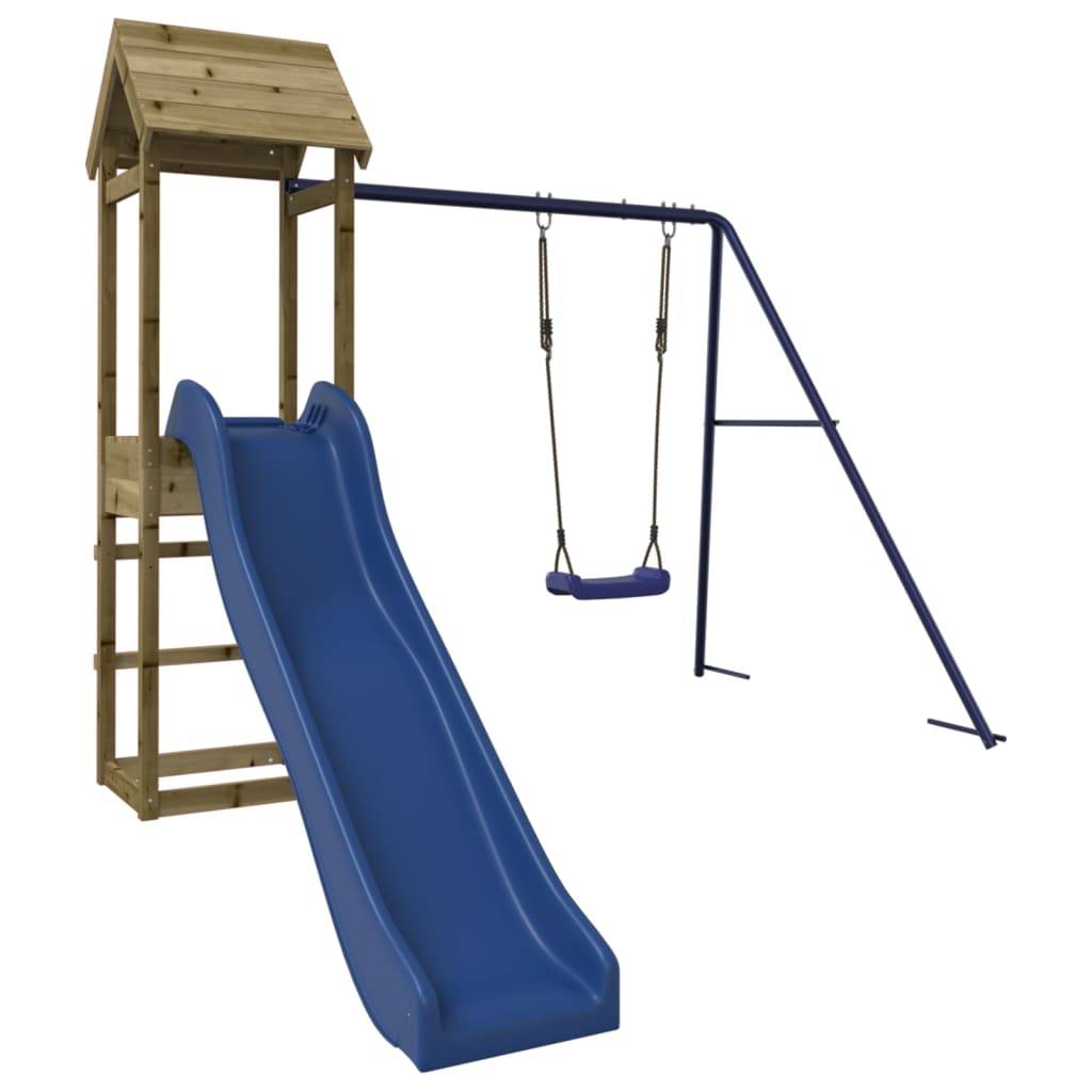 Helloshop26 - Aire de jeux d'extérieur balançoires toboggan portiques robuste jeux jardin 238 x 315 x 194 cm bois de pin imprégné - Imagen 2