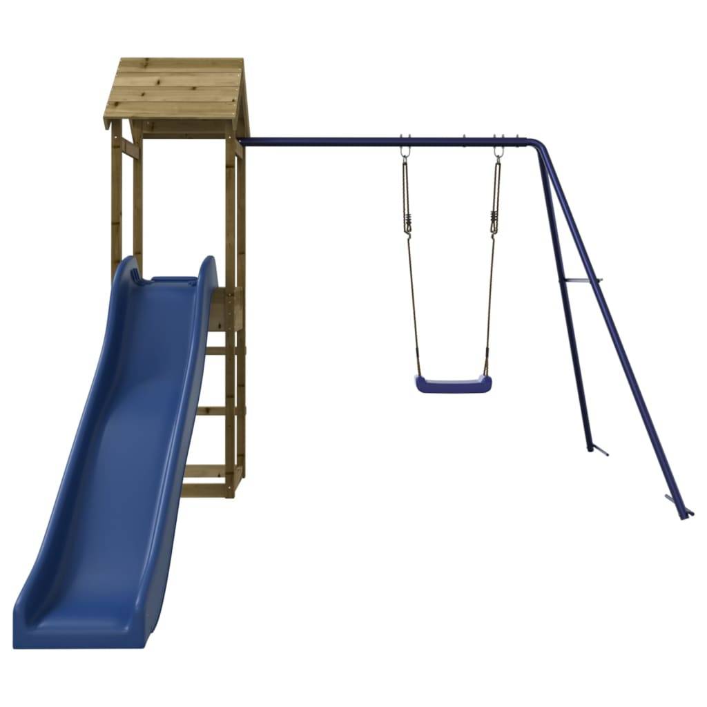 Helloshop26 - Aire de jeux d'extérieur balançoires toboggan portiques robuste jeux jardin 238 x 315 x 194 cm bois de pin imprégné - Imagen 3