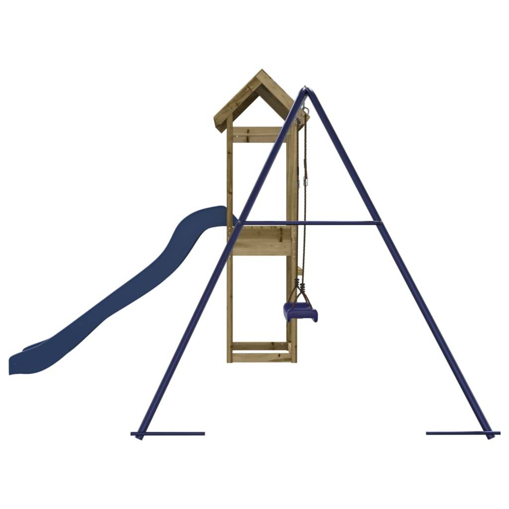 Helloshop26 - Aire de jeux d'extérieur balançoires toboggan portiques robuste jeux jardin 238 x 315 x 194 cm bois de pin imprégné - Imagen 5