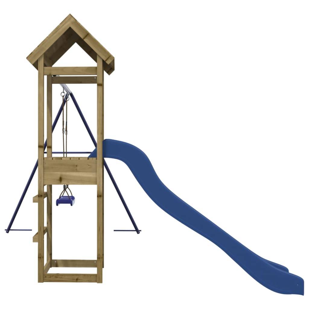 Helloshop26 - Aire de jeux d'extérieur balançoires toboggan portiques robuste jeux jardin 238 x 315 x 194 cm bois de pin imprégné - Imagen 4