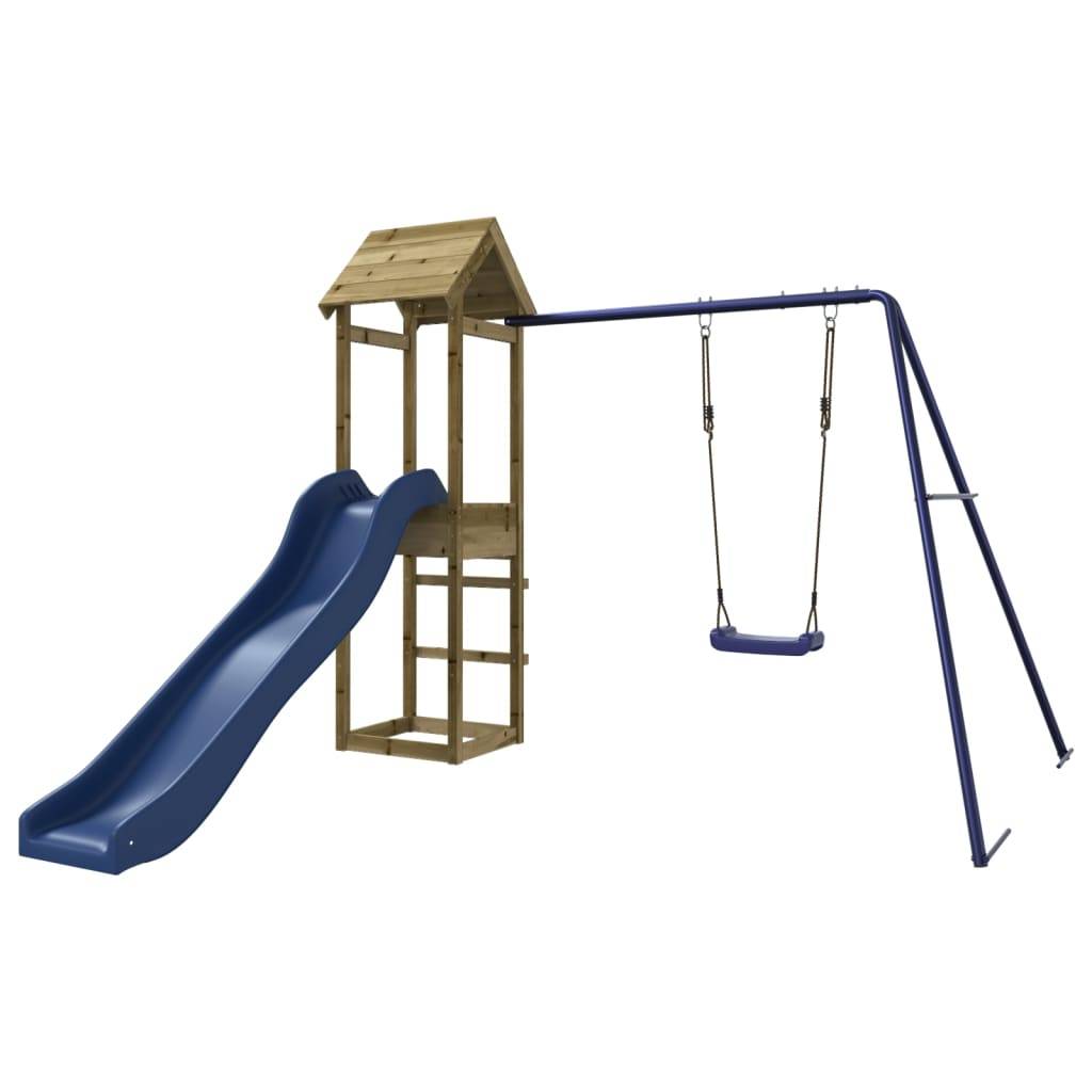 Helloshop26 - Aire de jeux d'extérieur balançoires toboggan portiques robuste jeux jardin 238 x 315 x 194 cm bois de pin imprégné - Imagen 1