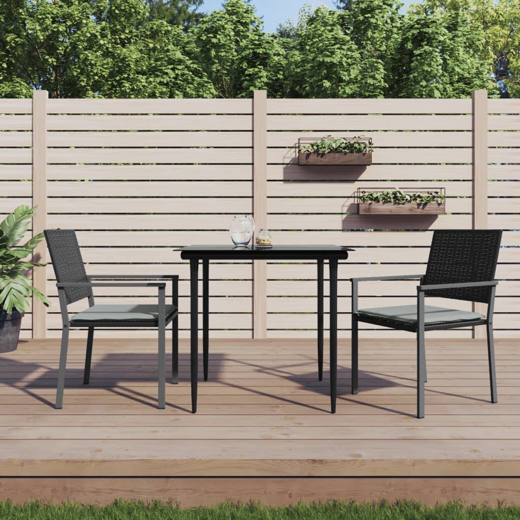 PANGIVO - Chaises de jardin rotin noir avec coussins 54 x 62,5 x 89 cm - PANGIVO - Image 1