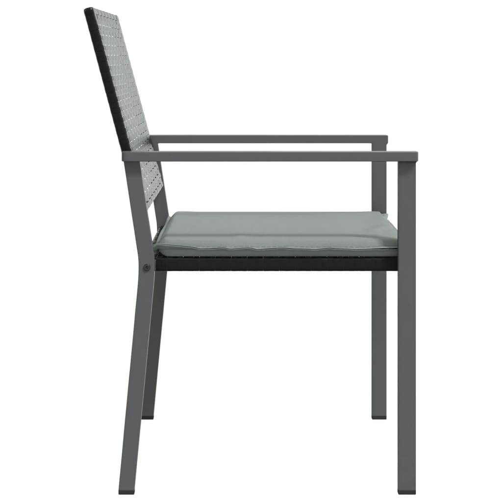 PANGIVO - Chaises de jardin rotin noir avec coussins 54 x 62,5 x 89 cm - PANGIVO - Image 5