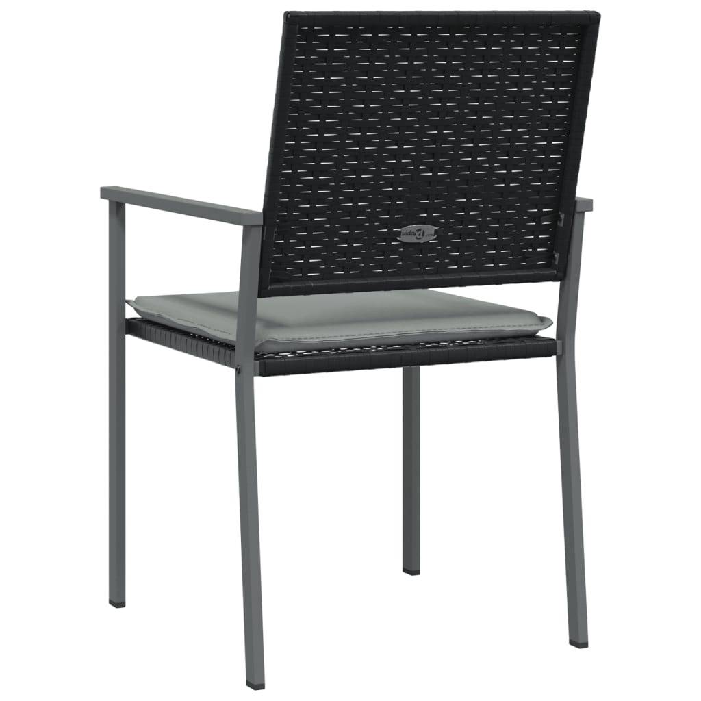PANGIVO - Chaises de jardin rotin noir avec coussins 54 x 62,5 x 89 cm - PANGIVO - Image 6