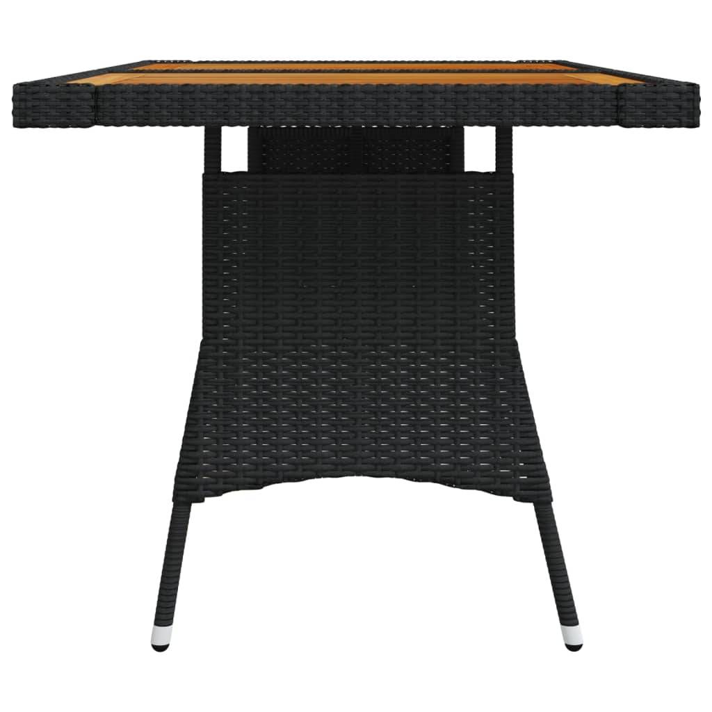 PANGIVO - Table de jardin noire résine tressée et acacia 130 x 70 x 72 cm - PANGIVO - Image 3
