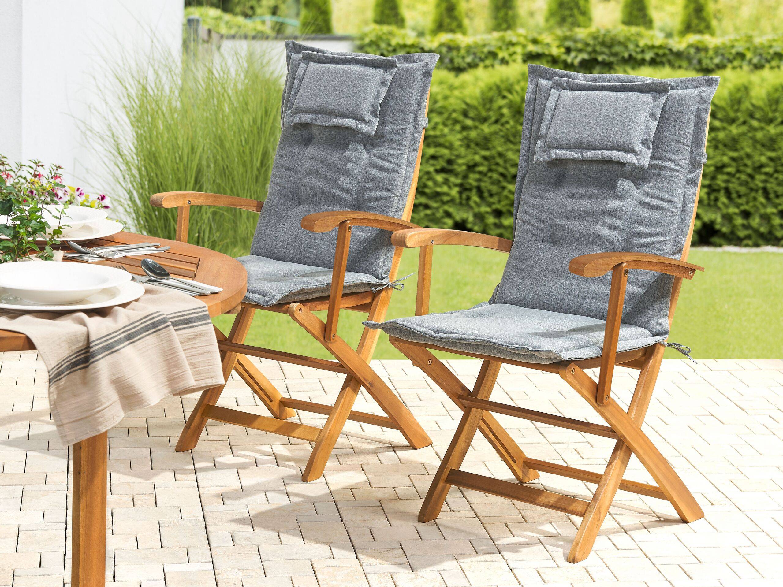Beliani - Coussin d'assise d'extérieur Polyester Gris MAUI - Beliani - Imagen 1