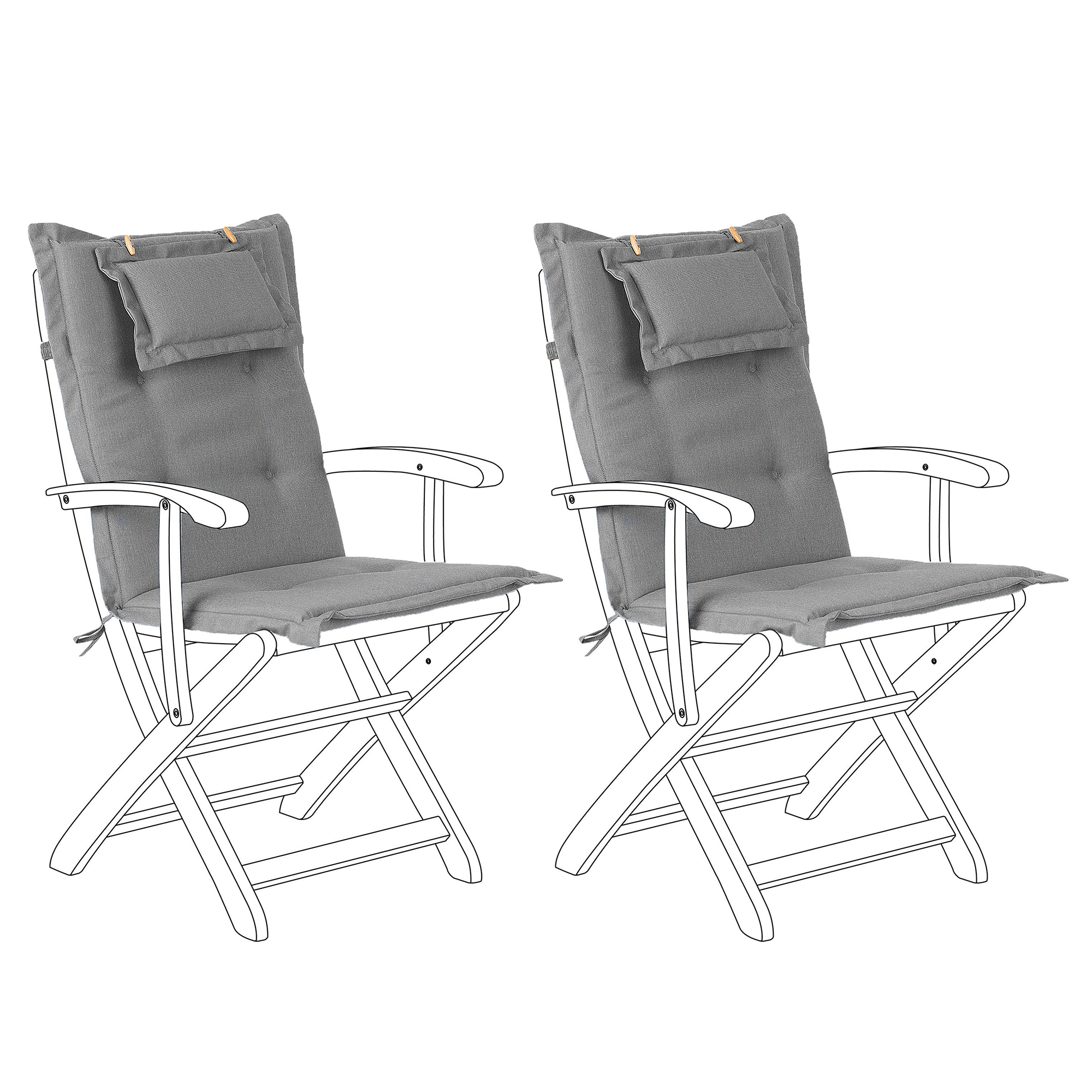 Beliani - Coussin d'assise d'extérieur Polyester Gris MAUI - Beliani - Imagen 2