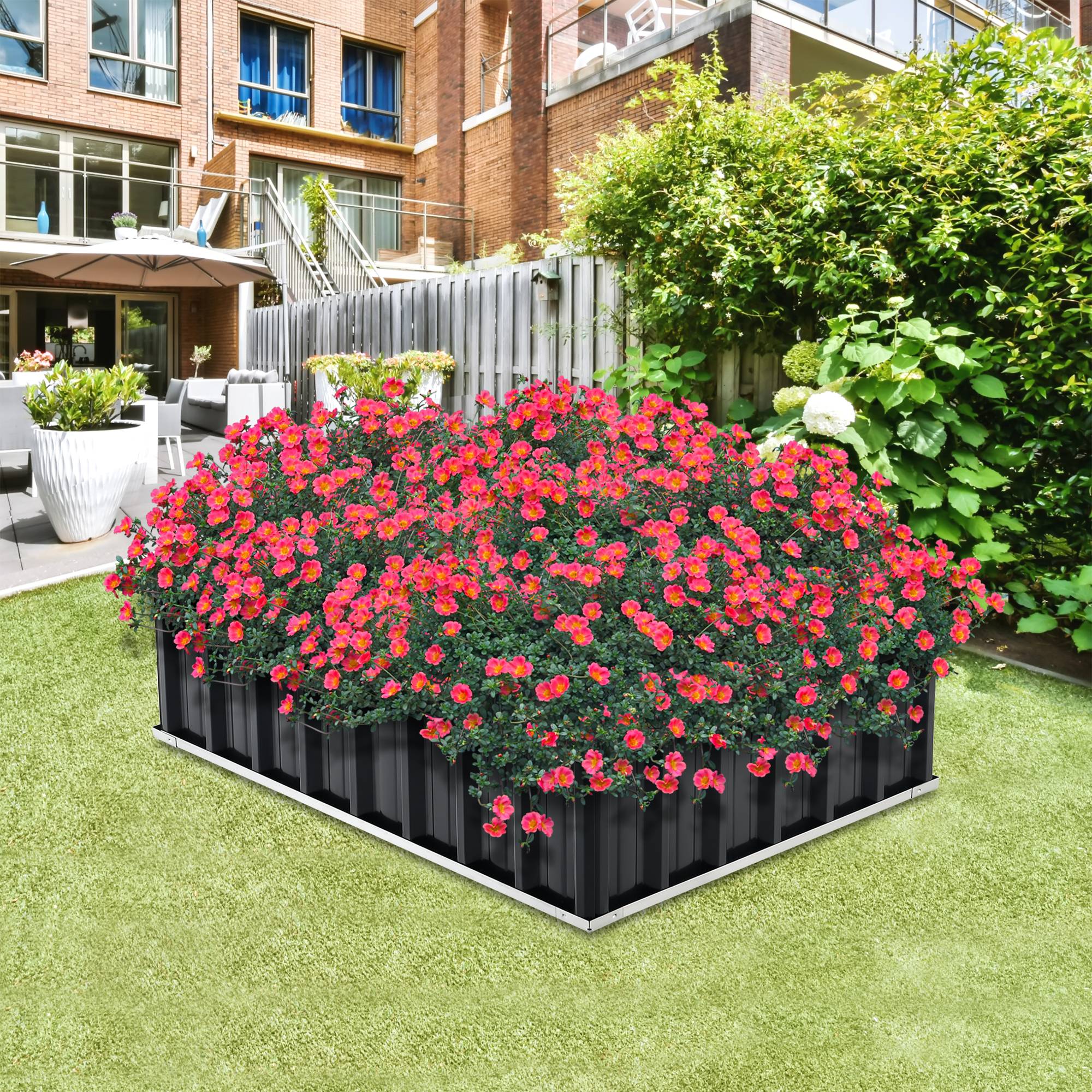 Jardinière Zevenaar rectangulaire acier galvanisé 118 x 90 x 30 cm anthracite [en.casa] - Imagen 2