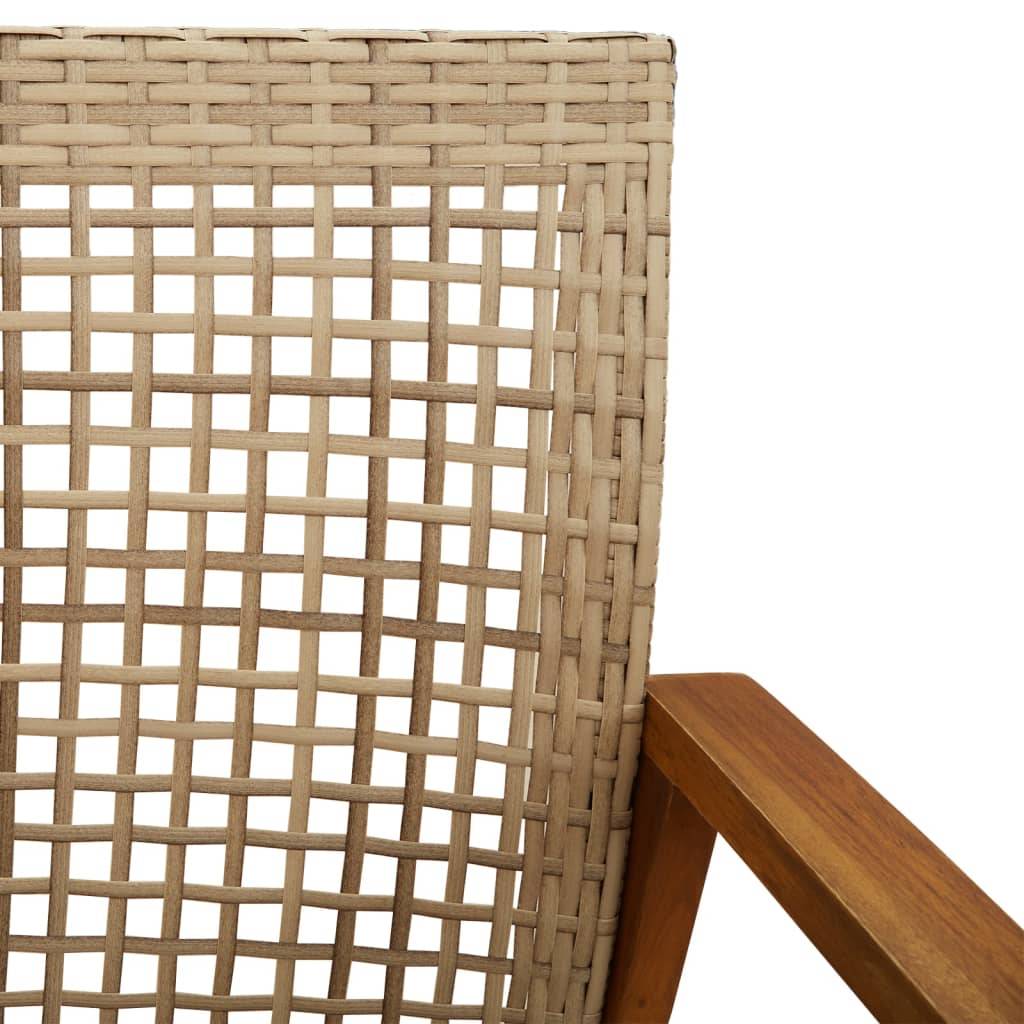 5 pcs salon de jardin - Mobilier d'extérieur - Mobilier de jardin beige résine tressée et bois d'acacia - Image 9
