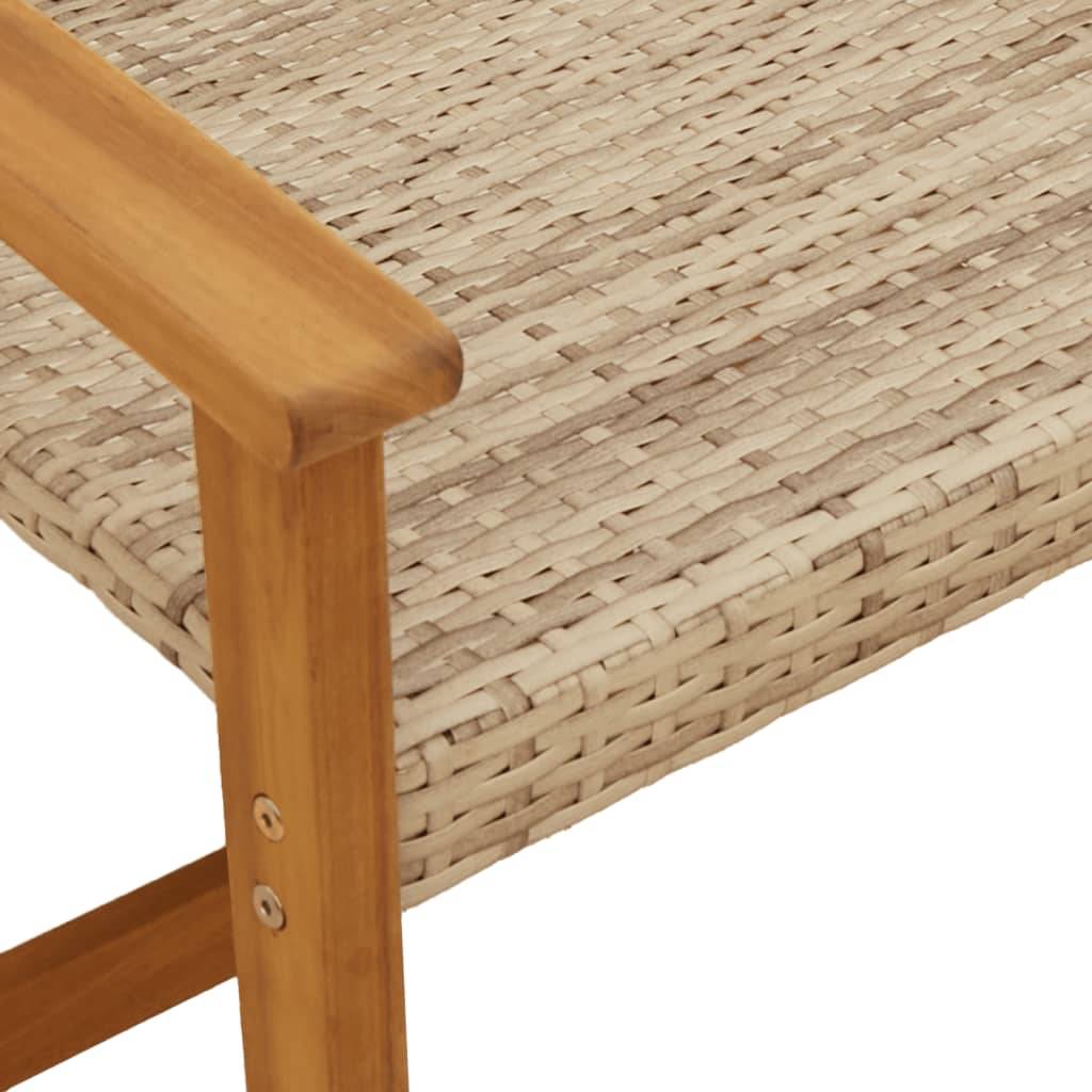 5 pcs salon de jardin - Mobilier d'extérieur - Mobilier de jardin beige résine tressée et bois d'acacia - Image 8