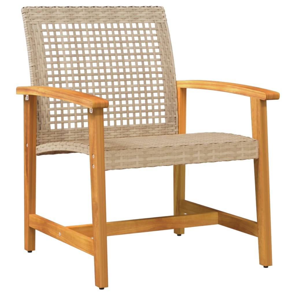 5 pcs salon de jardin - Mobilier d'extérieur - Mobilier de jardin beige résine tressée et bois d'acacia - Image 5