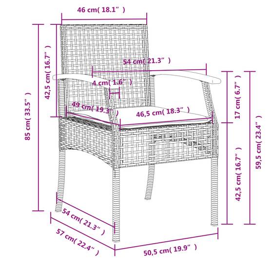 Salon de jardin 2 personnes résine tressée chaises bois table verre beige – ComfortXL Outdoor Living - Image 8