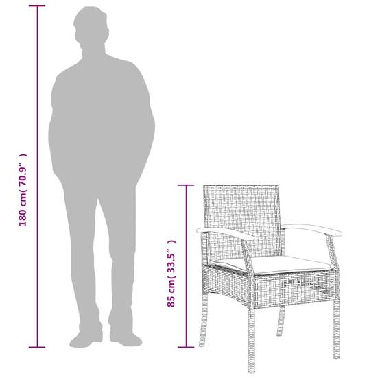 Salon de jardin 2 personnes résine tressée chaises bois table verre beige – ComfortXL Outdoor Living - Image 10